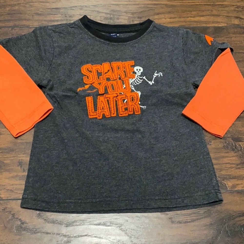 GAP Kid Long Sleeve layered Skeleton Tee Halloween